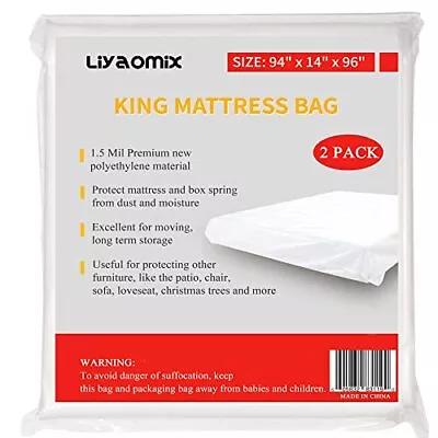 2 Pack King/Cal King Mattress Bags For Moving 2 Pack - 1.5 Mil King / Cal King • $20.86