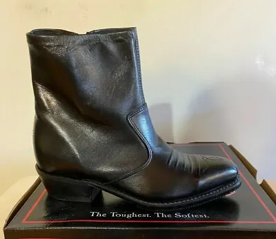  Double H Brand  Western Side Zip Work/Dress Black Leather Boot USA Made #1712 • $36