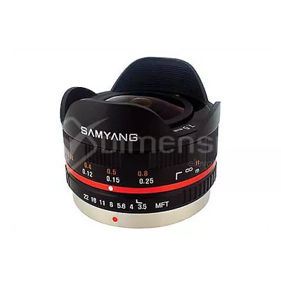 Samyang 7.5mm F/3.5 UMC Fisheye Black MFT Lens For M4/3 • $285.50