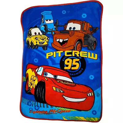 Disney Cars Lightning McQueen Pit Crew Fleece Blanket 30x45 Baby Toddler Pixar • $28