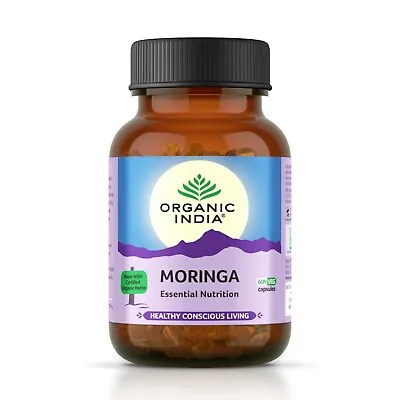 ORGANIC INDIA Moringa Essential Nutrition -Pack Of 60 Veg Capsules Free Shipping • $14.10