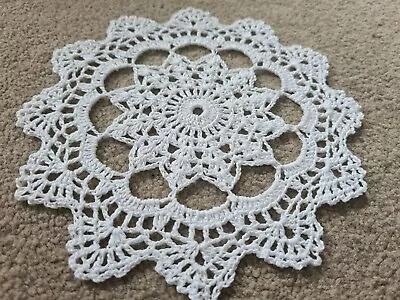 Handmade White Crochet Doily/coaster 7'' Brand New From 100% Cotton • £3.50