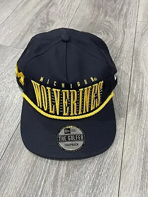 Michigan Wolverines New Era The Golfer SnapBack Adjustable Hat Navy Color • $26.99