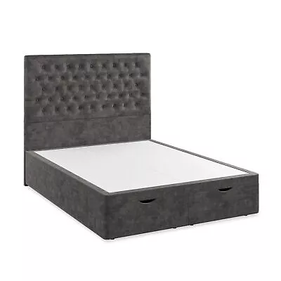 Oak Furnitureland Wycombe Steel Velvet King Size Ottoman Bed RRP £1099.99 • £879.99