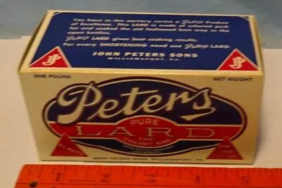 ** Vintage - UNUSED - PETERS LARD - 1 Pound - Williamsport Pa - NEW * • $6.66