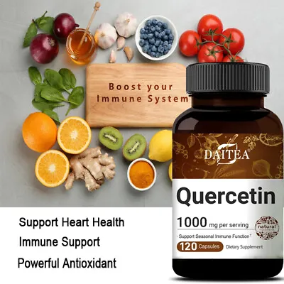 Quercetin 1000mg Supplement 120 Vegan Capsules Antioxidant Immune Support • £13.06