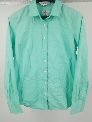 J Crew Haberdashery Stretch Womens Medium Mint Greeb Long Sleeve Button Up Shirt • $24.98