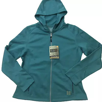 5.11 TACTICAL Horizon Hoodie NWT Women XL Aqua Green Full Zip Softshell • $44.87