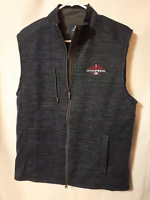 Johnnie O Men's M Wes Full Zip Fleece Vest 2018 Red Sox Champs Blue Heather NWT • $49.99