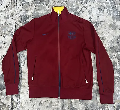 Nike FC Barcelona Mens Track Zip Burgundy Jacket Size Medium • $19.99