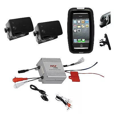 Pyle Outdoor Marine Grade Boat Bike Use Black Box Speakers IPod Input Amplifier • $129.49