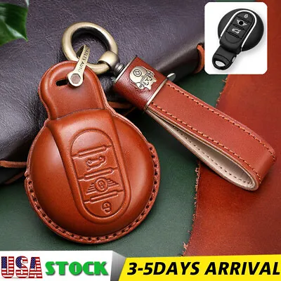 Leather Key Cover Case Holder For Mini Cooper S F54 F56 F57 F60 JWC Remote Fob • $26.10