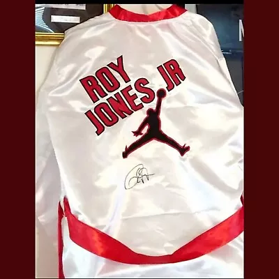 ROY JONES JR SIGNED CUSTOM BOXING ROBE W’ JSA AUTO COA Michael JORDAN Jump Man • $185