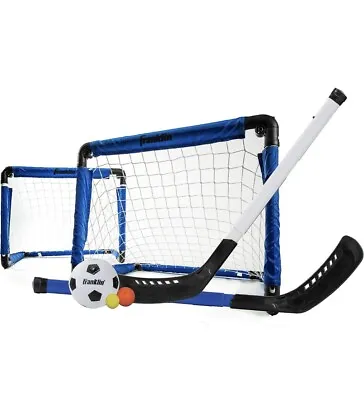 Kids 3 In 1 Indoor Mini Goal Sports Set Floor Hockey & Knee Hockey & Mini Soccer • $22.99