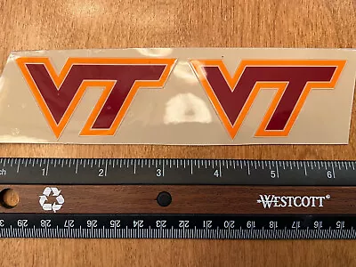 Virginia Tech Hokies White Helmet Mini Helmet Side Logo Decal Set • $14.99