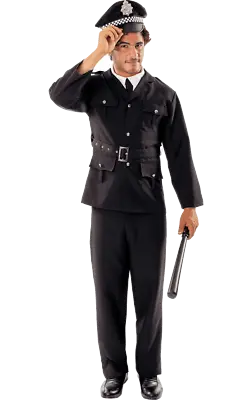 Mens Police Officer Costume Cop Uniform Policeman Outfit Fancy Dress Adults • £32.99
