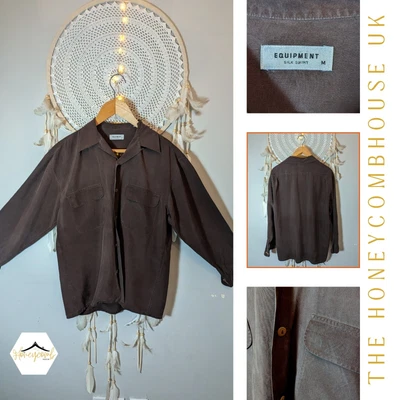 £80 • Buy Equipment 100% Pure Silk Brown Shirt