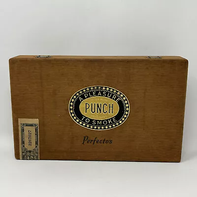Vintage Antique Wood Cigar Box Factory No. 6 PUNCH Perfectos Port 10-D • $12.99