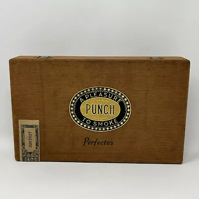 $24.99 • Buy Vintage Antique Wood CIGAR BOX Factory No. 6 PUNCH Perfectos Port 10-D