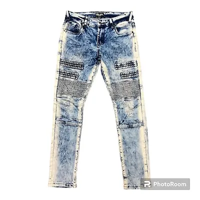 CJ Black Premium Jeans Men 30 X 32 Acid Wash Distressed Skinny Flex Moto • $14.99