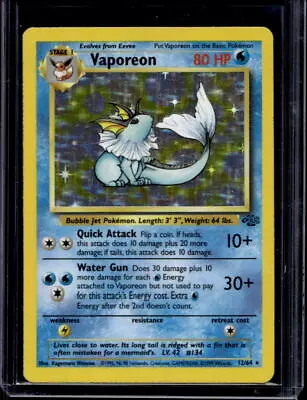 $25 • Buy 1999 Pokemon Jungle Vaporeon Holo #12/64