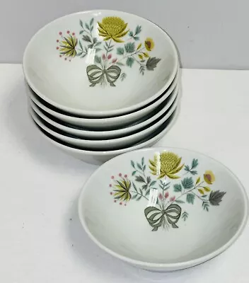 6 Kenmark China STRAWFLOWER FLORAL 5 1/2  FOOTED BOWLS • £23.13