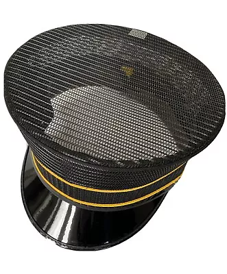 Railroad Conductor Hat  7 3/8 Brand New  Black All Mesh. • £77.14