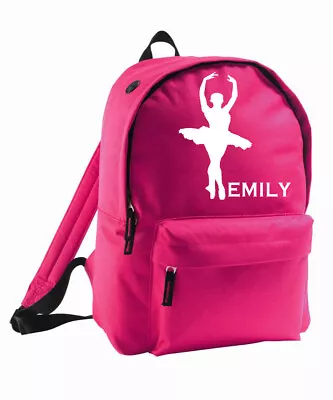 Kids Bag Personalised Backpack Rucksack Add Name Ballet Dancer Girls School • $77.03