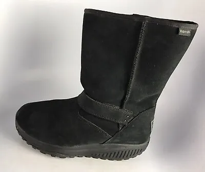 Skechers Shape-Ups 24860 Black Nubuck Winter Boots Womens US Size 8 • $33.99