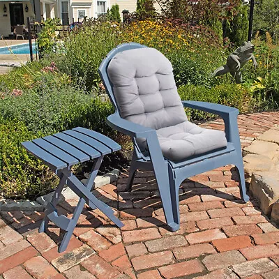 Garden Chair Cushion Seat Pad Outdoor Lounger High Back Tie On  Chair Cushions • £18.95