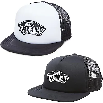 Vans Mens Classic Off The Wall Flat Brim Trucker Baseball Cap Hat • £24.95