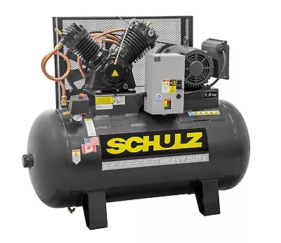 Schulz Air Compressor - 7.5hp 1 Phase Horizontal 80 Gal Tank - 30cfm - 175 Psi  • $3427.43