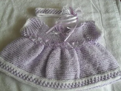 Lace Delight Dress And Headband Baby Knitting Pattern Dk Baby Or Reborn • £2.99