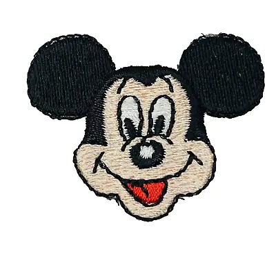Disney Mickey Mouse Face Shaped 1.5 Inch Sew Or Iron On Embroidered Patch • $9.99