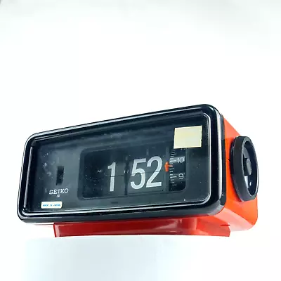 SE|KO Flip Clock Alarm DP692T Red Body Space Age Vintage Excellent #1098 • $117.76