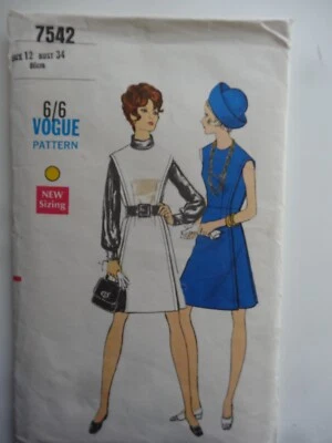 £1.50 • Buy Vintage 60s Vogue 7542 Dress / Jumper Sewing Pattern - Size 12