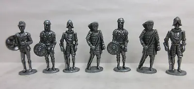 Group Lot Of 7 Metal Toy Soldiers Crusaders Unbranded 40mm Tall • $10.95