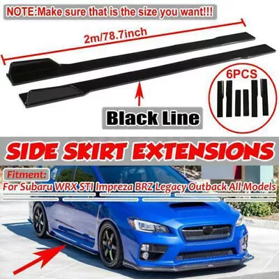 2m Glossy Black Car Side Skirt Spoiler Body For Subaru WRX STI Impreza Liberty • $52.29