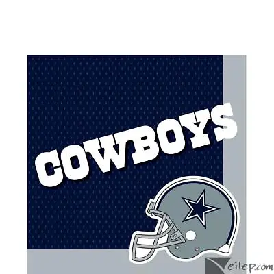 Dallas Cowboys Football Square Paper Luncheon Napkins 16 CT 13in Blue White • £9.40