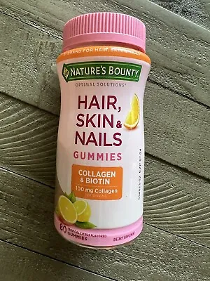 Nature's Bounty Hair Skin & Nails With Biotin Collagen 80 Count. 7/2024 • $10.50