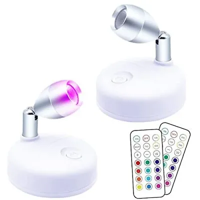 Wireless Led Spotlight Indoor Battery Operated Accent Lights With Remote Dimmabl • $24.52