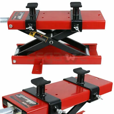 1100 LB Red Motorcycle Scissor Center Lift Jack Lifting Platform Parking Fram • $52.58