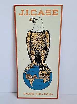 Vintage 1992 J.I. Case Racine WI Bald Eagle Metal Oil Gas Station Sign 17x10  • $47.69