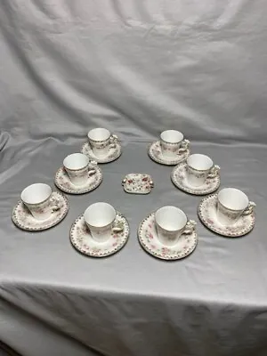 Set Of 8 Victoria Carlsbad Teacups With Saucers & Ashtray • $82