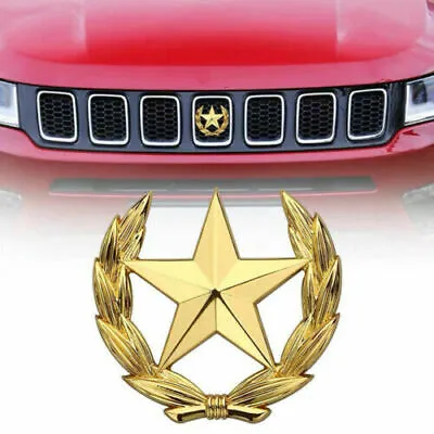 Metal Chrome Gold Pentagram Star CPC Car Front Hood Grill Grille 3D Emblem Badge • $8.65
