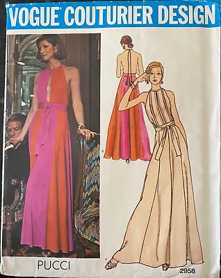 Vogue Couturier Design  Vintage Emelio Pucci Dress Pattern #2958 Sz 12 Uncut • $120