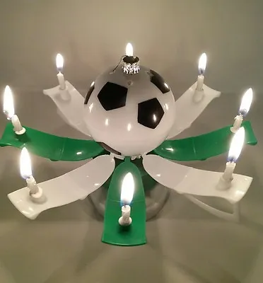 $12.95 • Buy Magical Birthday Candles Soccer Ball  Trophy Style  Green & White Cake Topper