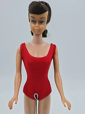 Vintage BARBIE DOLL Brunette Ponytail Swirl Original Swim Suit Excellent  • $88.88