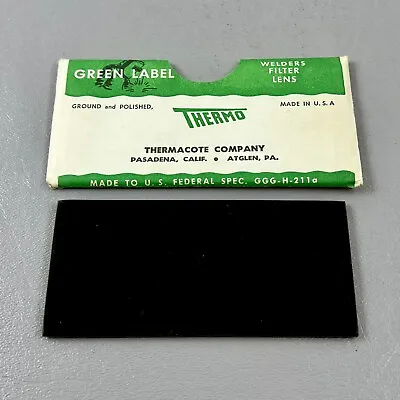 Vintage Thermo Thermacote Green Label Ground Polished Welders Filter Lens USA • $11.20
