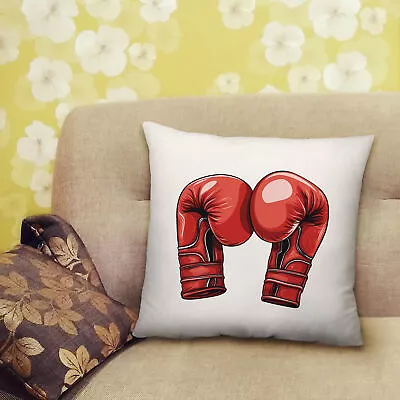 Boxing Red Gloves Cushion Ring Spar Boxer Fighter Bedroom Lounge - 40cm X 40cm • £13.99